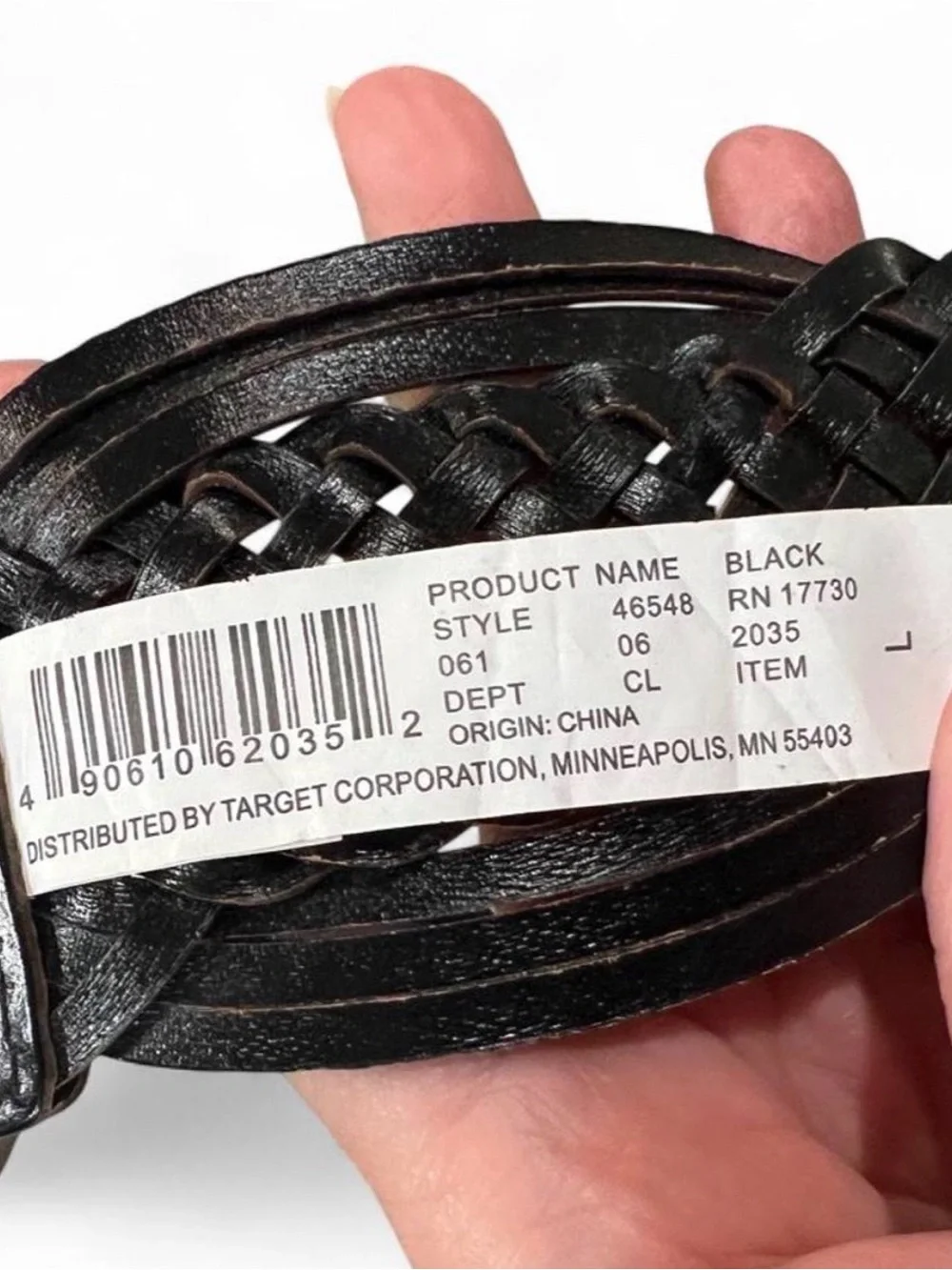 Woven Wide Black Waist Belt